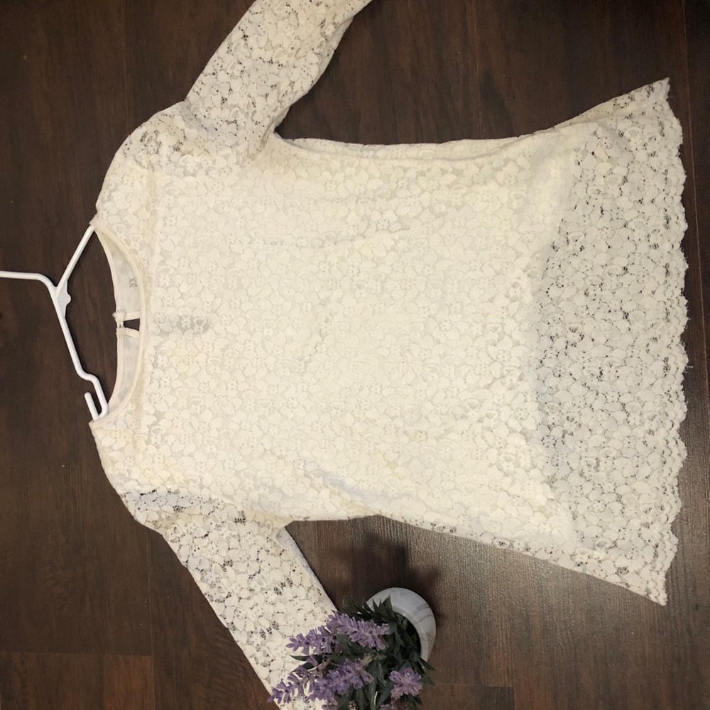 New York and Co white lace blouse